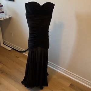 Formal strapless black dress